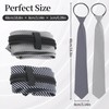 2PCS Men's Clip-on Ties - Solid Uniform Pre-tied Adjustable Neck
