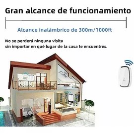 Monbelle Timbre Inalámbrico Impermeable Con Luz Led 1 Transmiso 1 Rec