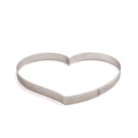 Decora 0064086 Perforated Stainless Steel Heart Baking Frame 18 x 16 x 3.5 H cm, Grey