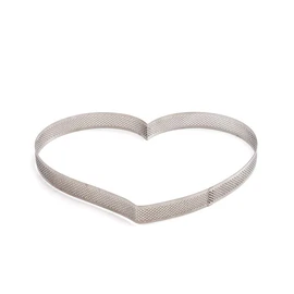 Decora 0064086 Perforated Stainless Steel Heart Baking Frame 18 x 16 x 3.5 H cm, Grey