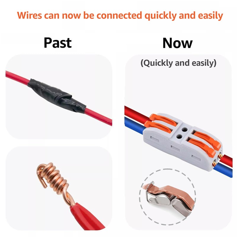 100pc Inline Compact Splicing Wire Connectors, USUPERINK Inline Wire Connector,