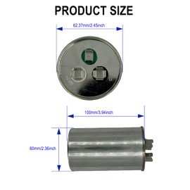 45/5uF 45+5 MFD ±6% 370V AC or 440V AC CBB65 Dual Run Circular Start Capacitor for AC Motor Run or Condenser Straight or Heat Pump or Fan Start