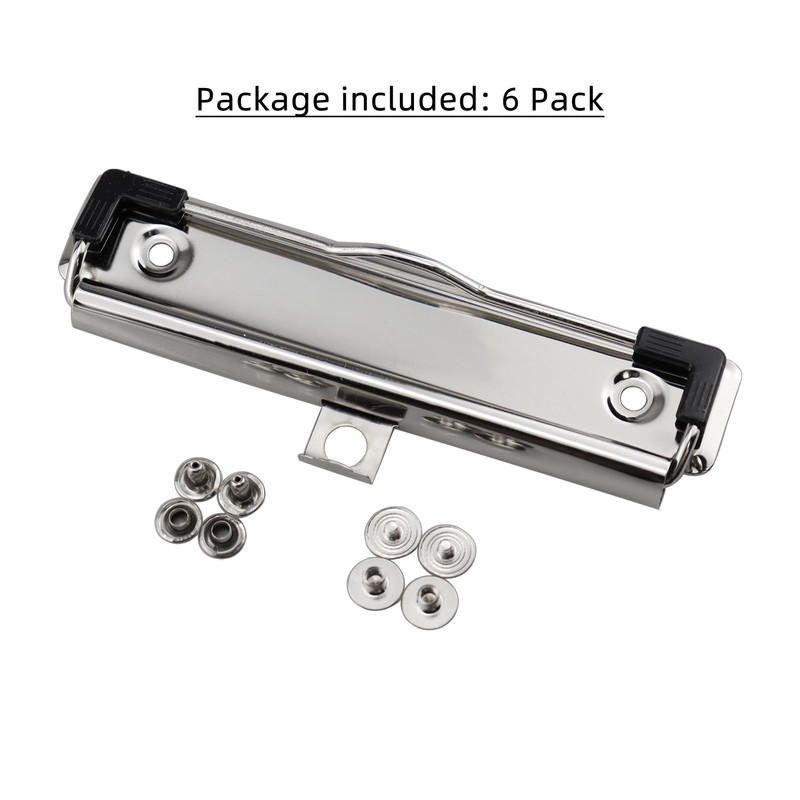 RILOMBAO 6 Pack Silver Metal Clipboard Clips, 4.72" (12cm) Mountable