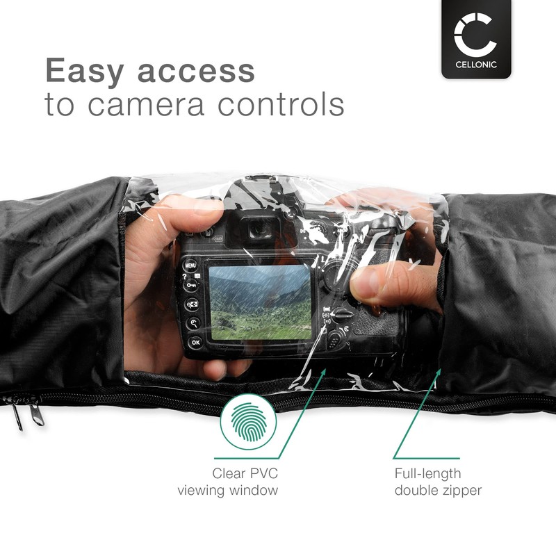 CELLONIC® Camera Rain Cover Compatible for Canon, Sony, Olympus, Nikon,