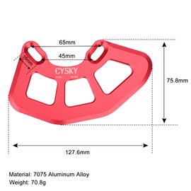 CYSKY Alloy MTB Bash Guard, ISCG05 Bicycle Chain Guard for 22T-40T Single Chainrings, Protector for Mountain Bike Chain, BMX Chain (Red)