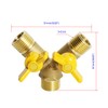 Aopin 3-Way Ball Valve Brass G 1/2" Male Thread x
