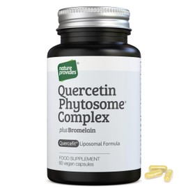 Quercetin Phytosome (Quercefit) Complex with Bromelain - 60 Vegan Capsules, Highly Absorbable, Unique Formulation, 100% Pure - No Fillers/Flow Agents. Non-GMO. UK Made by Nature Provides