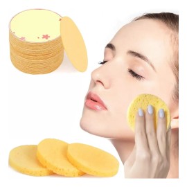 100pzs Esponja Facial Comprimida Para Limpieza Y Exfoliación