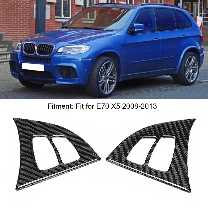 2Pcs/Set Carbon Fiber Steering Wheel Frame Cover Trim Left Hand