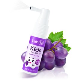 LAB52 Kids Oral Spray, Toddler Toothpaste Helper for Cavity Repair and Fresh Breath, Children Anticavity with Fluoride Free for Newborn to Preschoolers, Xylitol Grape Flavor