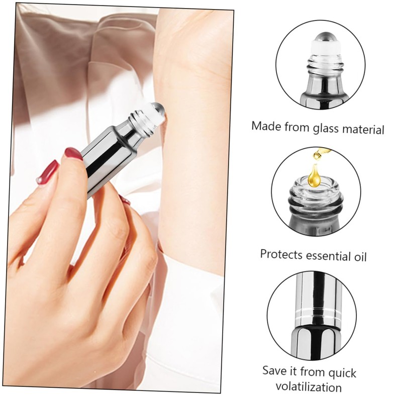 Mikinona Essential Oil Rollerball Bottles 12 Pack Refillable Empty Bottles