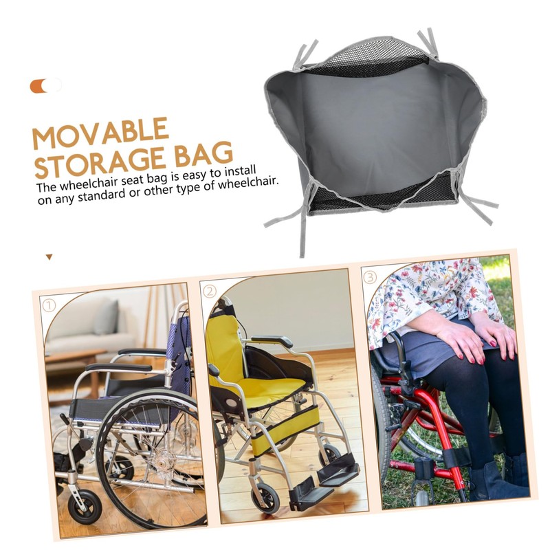 OATIPHO Wheelchair Organizer under Seat Storage Bag Portable Mesh for