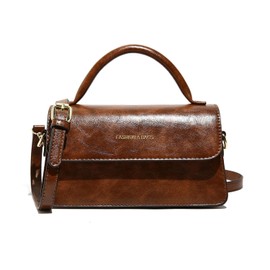 Bolso Bandolera para Mujer,Bolso Cruzados Ajustable,Impermeable y Ligero Bolsa de Hombro Vintage Tote Bolsa de Mano(Marrón Oscuro)