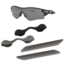 HiCycle2 Rubber Kit Ear Socks and Nose Pads for Oakley RadarLock Path Glasses Sunglasses Replacement (Grey temple+(grey&black) nose pads)