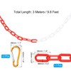 PATIKIL 10Ft Plastic Chain Barrier, Safety Link Chain with 2