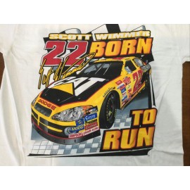 Racing Champions 2003 Vintage NASCAR Shirt Caterpillar Racing Scott Wimmer NOS jumbo print large