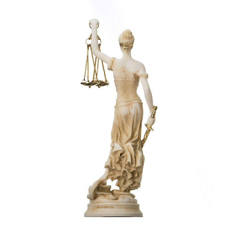 BeautifulGreekStatues GREEK GODDESS THEMIS STATUE GOLD COLOUR BLIND LADY JUSTICE