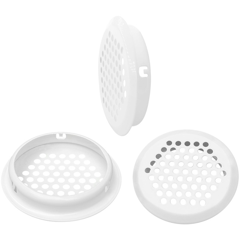 12 PCS Round Louver Grill Cover Air Vents (White)