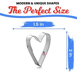 Foose Mini Primitive Heart Cookie Cutter- 2 inch- Made in the USA
