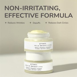 Emani Hello Bright Eyes - Vitamin C Eye Cream, Reishi Mushroom, Turmeric & Chinaberry for Dark Circles, Puffiness, Wrinkles, Firming, Hydrating & Smoothing - Anti Aging Under Eye Serum, 1 oz