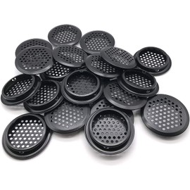 JOMIANK 20PS Round Soffit Vents, 53mm/2'' Black Stainless Steel Circular Air Vent Mesh Hole Louver for Kitchen, Bathroom and Wardrobe