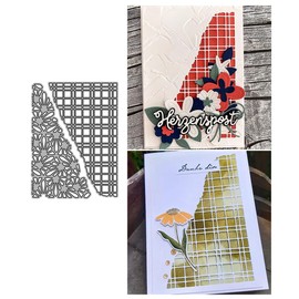 MSCHEFAY 3D Backgrounds Frame Cutting Dies for Card Making Metal Die-Cuts Scrapbooking Art DIY Paper Craft Embossing for Party WeddingAlbum Decoration (Cube and Flower Net-10x13.4cm)