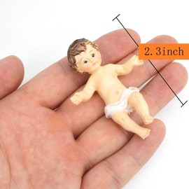 Resin Baby Jesus Figurine - Nativity Collectible Statue and Holy Faith Gifts (2.4 inch)