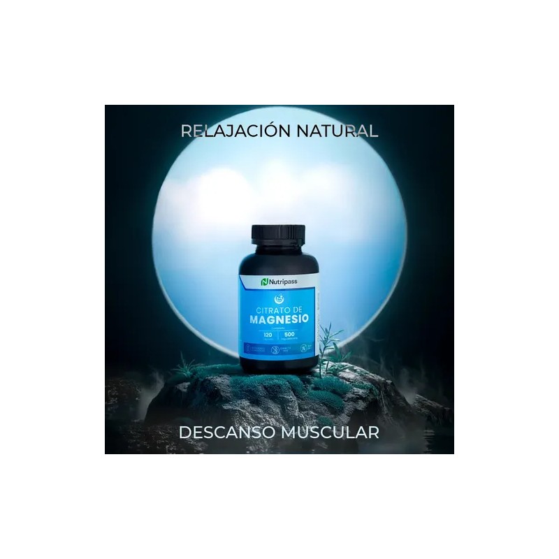 Citrato De Magnesio 120 Cápsulas Nutripass 500mg Alta Pureza Sin
