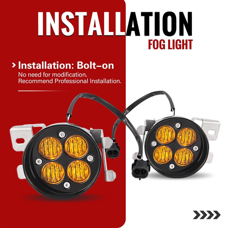 HECASA LED Fog Lights Pair Compatible with 2012-2023 Toyota Tacoma