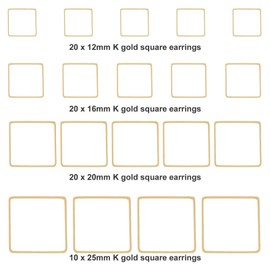 70pcs Earrings Beading Hoop Earring Finding Square Hollow Pendant for Jewelry Making DIY Crafts Art Creation Women Gift (Square)