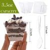 Legredic 30 Pack 3.5 oz Square Dessert Cups with Spoons,