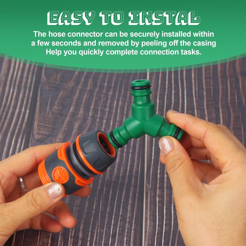 Hose Connector, Hose Coupling 1/2 Inch with 2 Y-Splitter and
