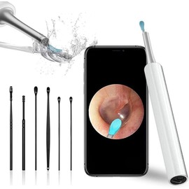 Ear Wax Removal, Ear Wax Removal Tool with 1296P HD Camera and 6 LED Lights, Ear Cleaner with 10 Ear Pick, Upgrade Ear Wax Removal Tool for iOS and Android (Black) - Color: black