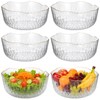Tobeelec 6 Pack Clear Plastic Serving Bowls, 70 Ounce Crystal