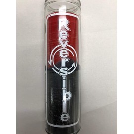 Reversible Double Action 2 Color (Red Over Black) Unscented Pillar Candle in Glass