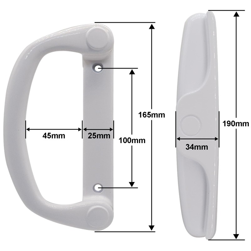 Eockatoo Sliding Glass Patio Door Handle Replacement Set Only Non-Keyed
