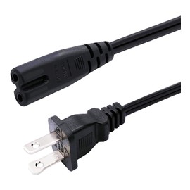 TWTADE 2 Prong 6ft Power Cord AC Wall Plug 2-Slot Polarized 18AWG 10A, 7A 125V Wire PS2/3/4/5 Replacement Extension Cords for Vizio TV, Monitor, Printer, Camera etc I-036