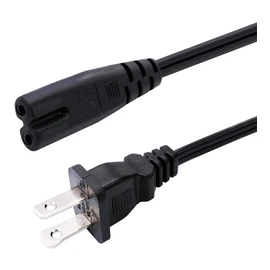 TWTADE 2 Prong 6ft Power Cord AC Wall Plug 2-Slot Polarized 18AWG 10A, 7A 125V Wire PS2/3/4/5 Replacement Extension Cords for Vizio TV, Monitor, Printer, Camera etc I-036