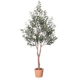 HAIHONG Olive Tree Artificial Plant 6FT,Artificial Olive Tree Mediterranean Silk Screened Broad-leaved Olive Tree with Realistic Fruit, Lifelike Plant Nordic Style Home Aesthetic Hotel Decor