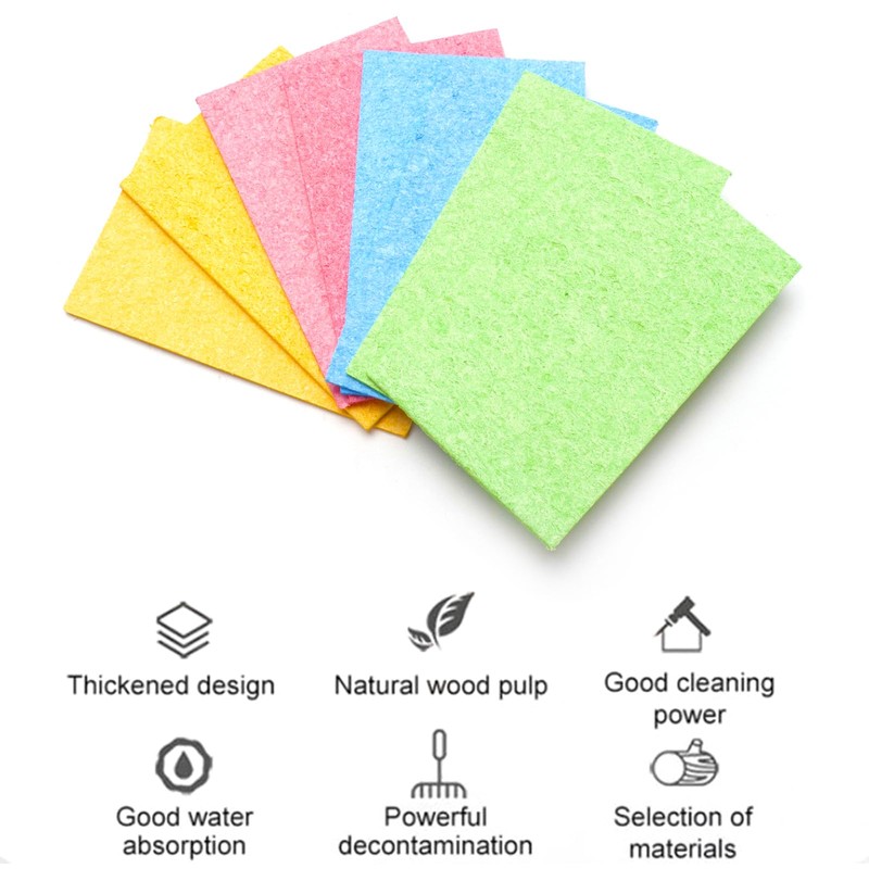wowled Biodegradable Kitchen Sponges Washing Up, 12 Pack Natural Compostable