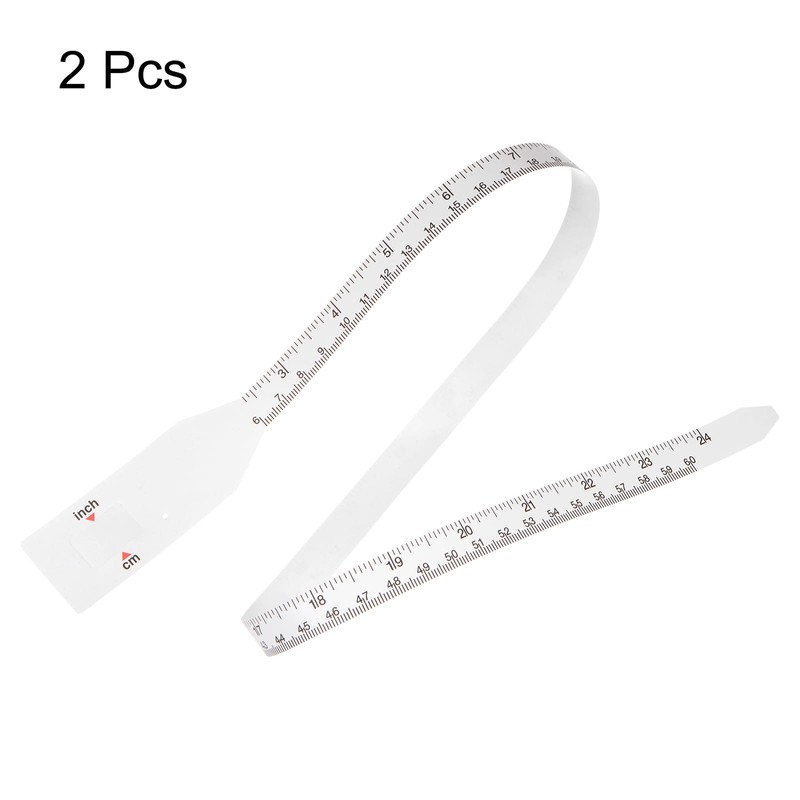 sourcing map 2Pcs Head Circumference Tape 24"(60cm) Plastic Measuring Rule