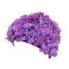 Medifier Women's Vintage Floral Leaf Retro Swimming Cap, purple