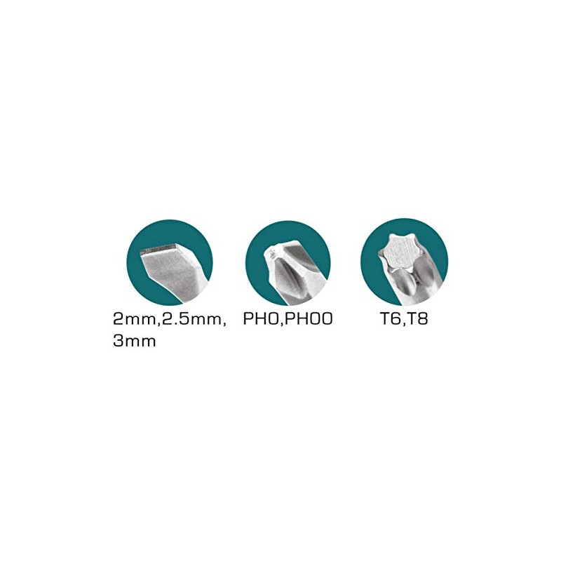 TOTAL - 7 Piece Precision Screwdriver Set | For Slotted,