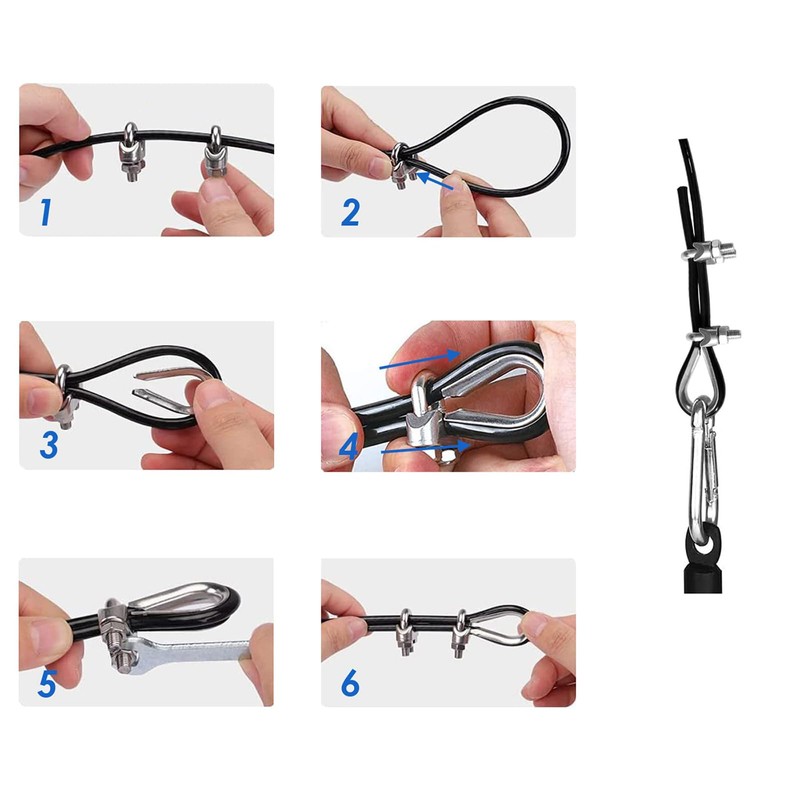 Gym Machine Used Cable Replacement - Adjustable 200cm Solid Steel