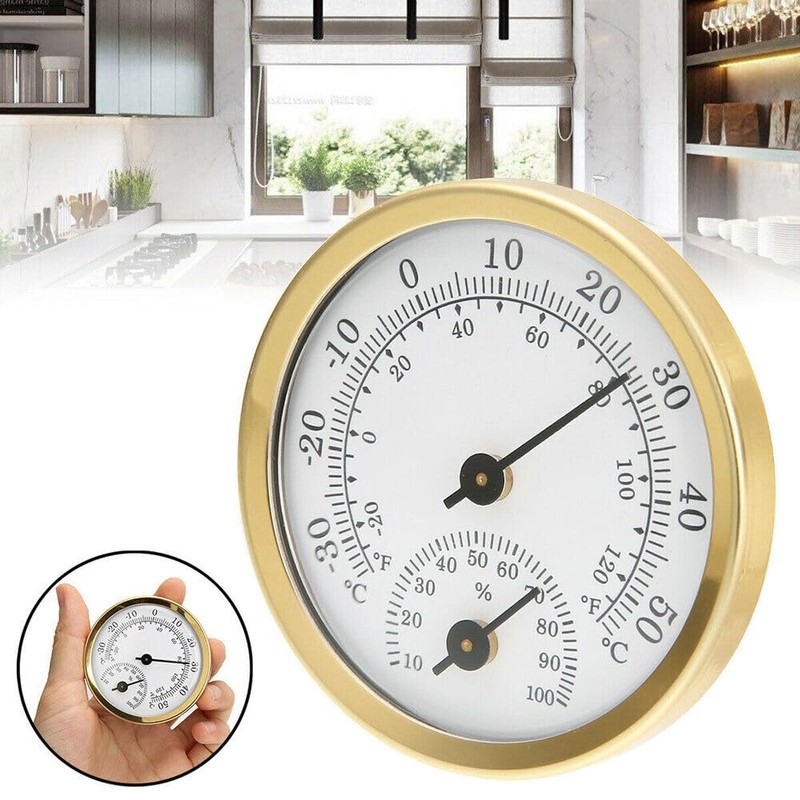 TEAMWILL Mini Analog Thermometer Hygrometer Humidity Meter Room Indoor Temperature,