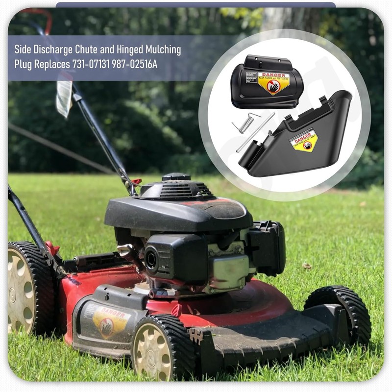 Fennoral 731-07131 987-02516A Side Discharge Chute and Hinged Mulching Plug
