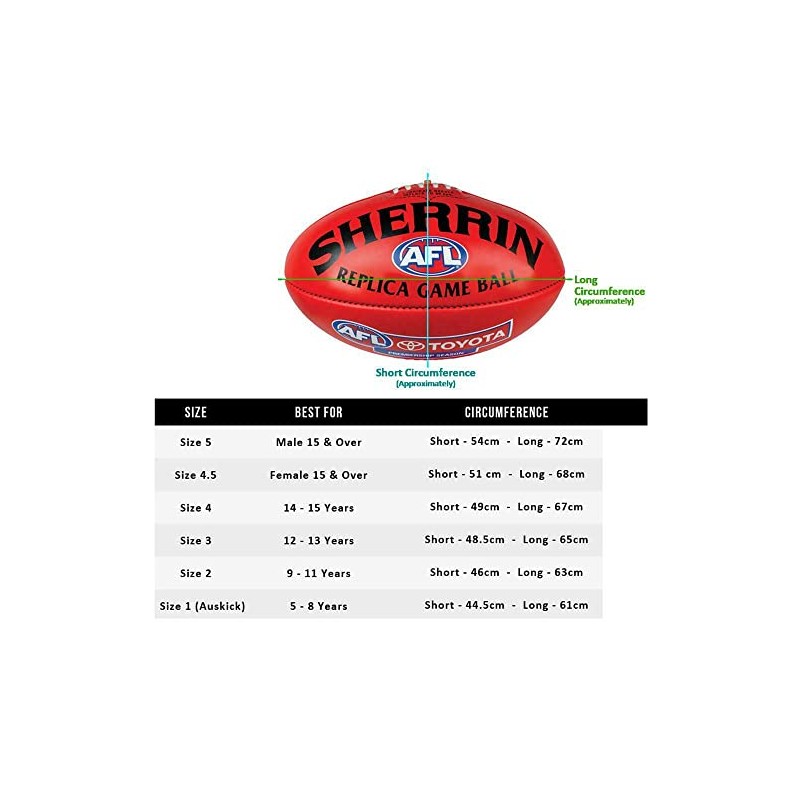 Sherrin AFL KB Synthetic Neon Football Size 3 Green