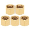 PATIKIL 1/4" NPT Female Brass Pipe Fitting Cap Set, 5Pcs