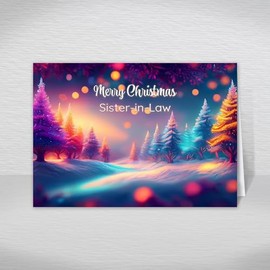 Sister-in-Law Christmas Card, A5 Size Special Christmas Card for Sister-in-Law, Luxury Christmas Greeting Cards with a Christmas Wishes Greetings Verse Inside: Enchanted Forest Christmas Card