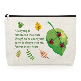Ladybug Lover Makeup Bag Sympathy Memorial Gifts for Insect Lover Ladybug Inspirational Gifts Remembrance Cosmetic Bag for Condolences Bereavement Family Loss Grieving Friend Lady Bugs Travel Pouch